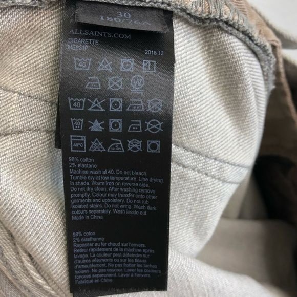 AllSaints Cigarette Skinny Jeans Gray - Picture 13 of 13